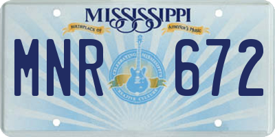 MS license plate MNR672