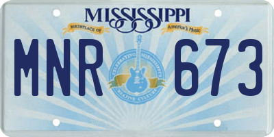 MS license plate MNR673