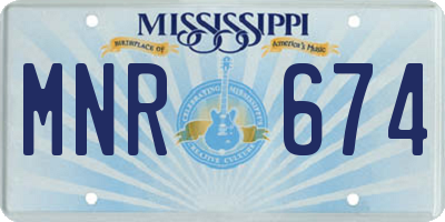 MS license plate MNR674