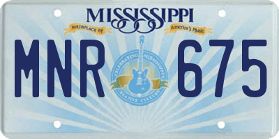 MS license plate MNR675