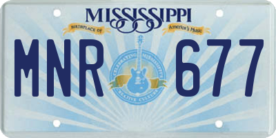 MS license plate MNR677