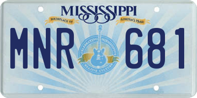 MS license plate MNR681