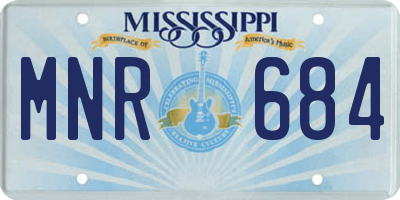 MS license plate MNR684