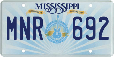 MS license plate MNR692