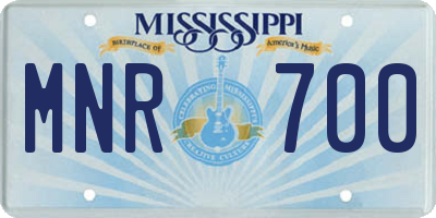 MS license plate MNR700