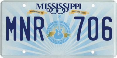 MS license plate MNR706