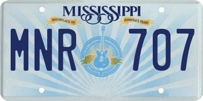 MS license plate MNR707