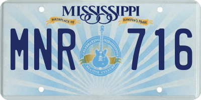 MS license plate MNR716