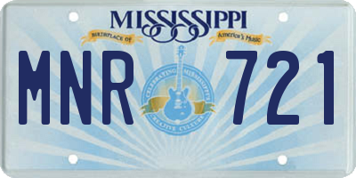 MS license plate MNR721