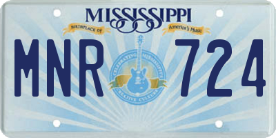 MS license plate MNR724