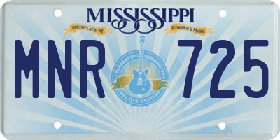 MS license plate MNR725