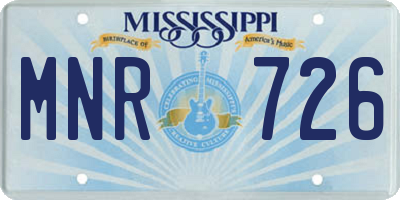 MS license plate MNR726