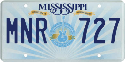 MS license plate MNR727