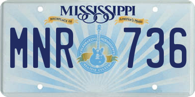 MS license plate MNR736