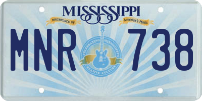 MS license plate MNR738