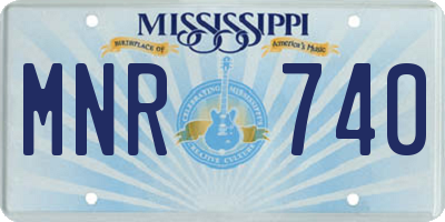 MS license plate MNR740