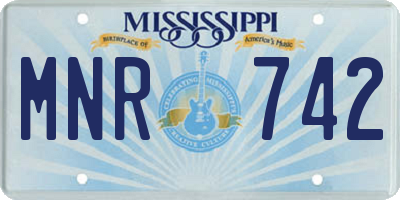 MS license plate MNR742