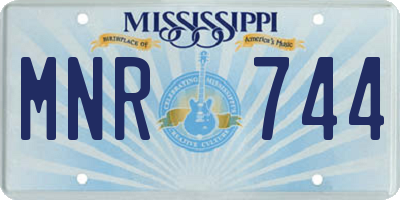 MS license plate MNR744