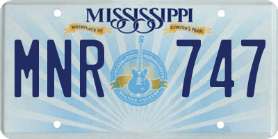 MS license plate MNR747