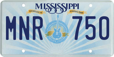 MS license plate MNR750