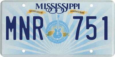 MS license plate MNR751
