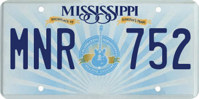 MS license plate MNR752