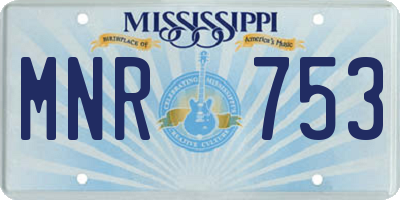 MS license plate MNR753