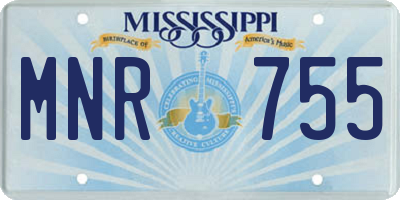 MS license plate MNR755