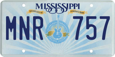 MS license plate MNR757