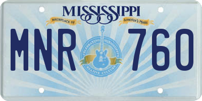 MS license plate MNR760