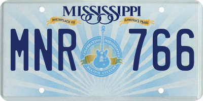 MS license plate MNR766