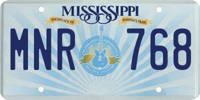 MS license plate MNR768