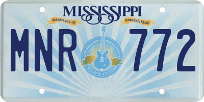 MS license plate MNR772
