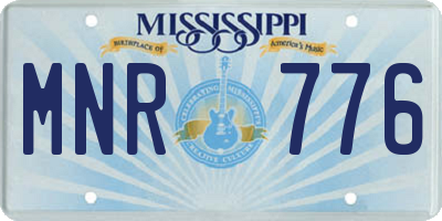 MS license plate MNR776
