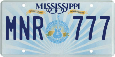 MS license plate MNR777