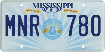 MS license plate MNR780