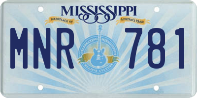 MS license plate MNR781
