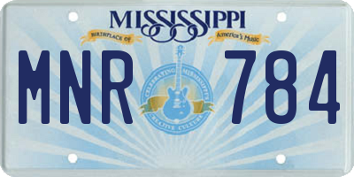 MS license plate MNR784