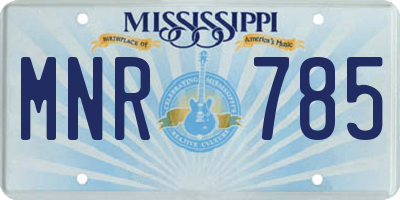 MS license plate MNR785