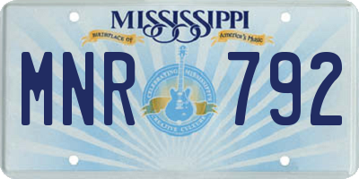 MS license plate MNR792