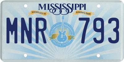 MS license plate MNR793