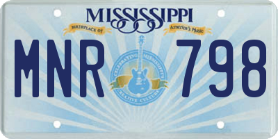 MS license plate MNR798