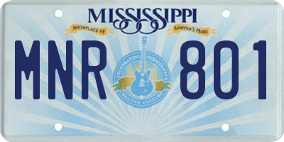 MS license plate MNR801