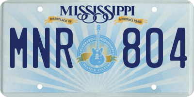 MS license plate MNR804