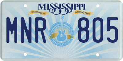 MS license plate MNR805