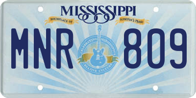 MS license plate MNR809