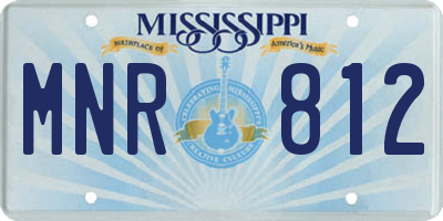 MS license plate MNR812