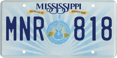 MS license plate MNR818