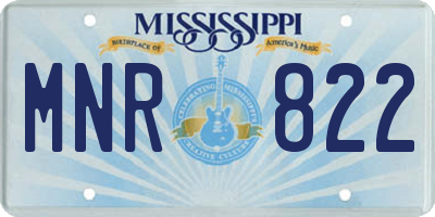 MS license plate MNR822