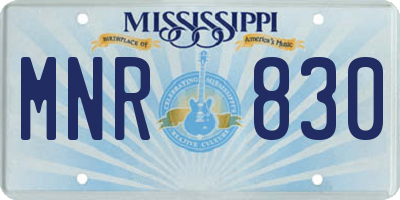 MS license plate MNR830